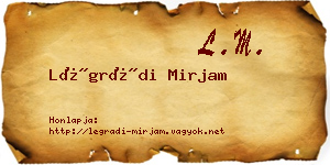 Légrádi Mirjam névjegykártya